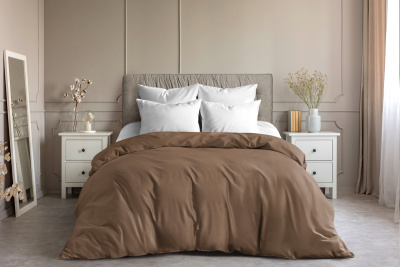 Пододеяльник поплин гл/кр 2 сп шоколад